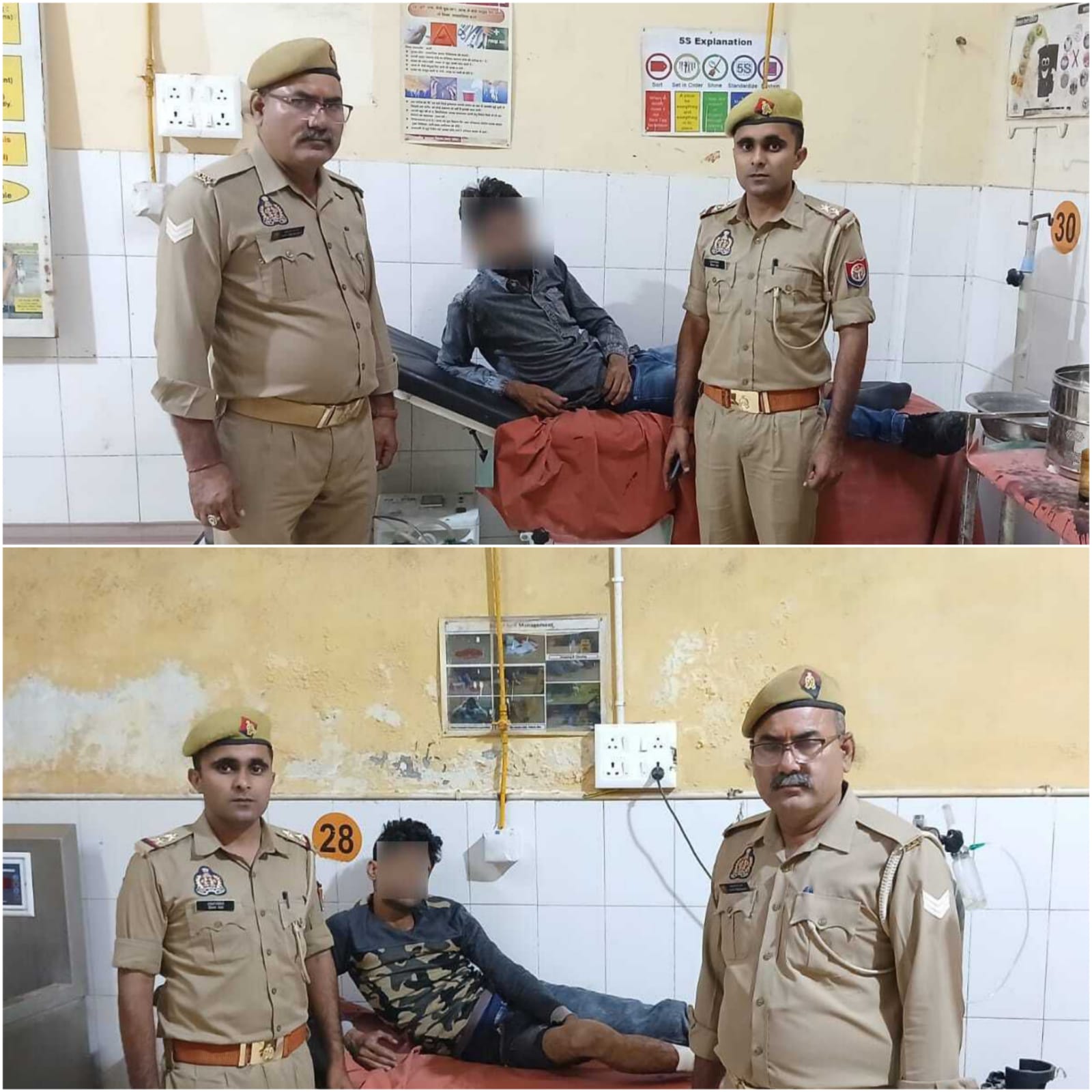 पुलिस और बदमाशों में मुठभेड़: दो शातिर लुटेरे घायल अवस्था में गिरफ्तार