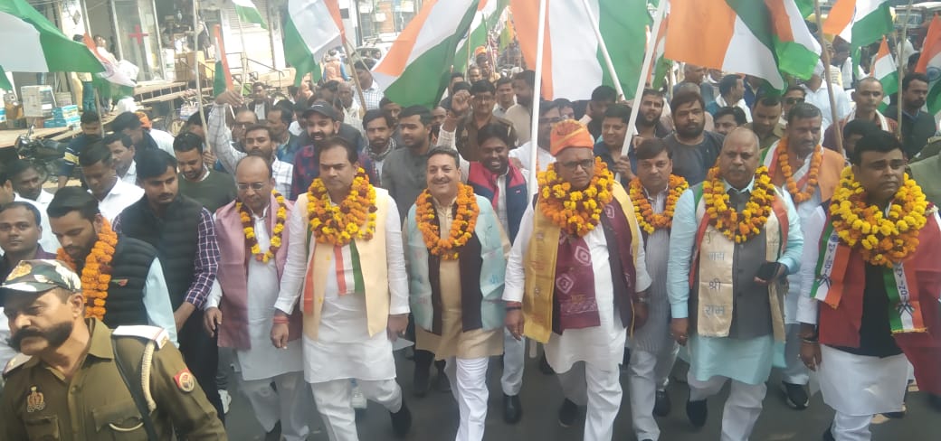 सरदार पटेल की 150वीं जयंती पर सिरसागंज में निकाली गई विशाल जन एकता पदयात्रा 