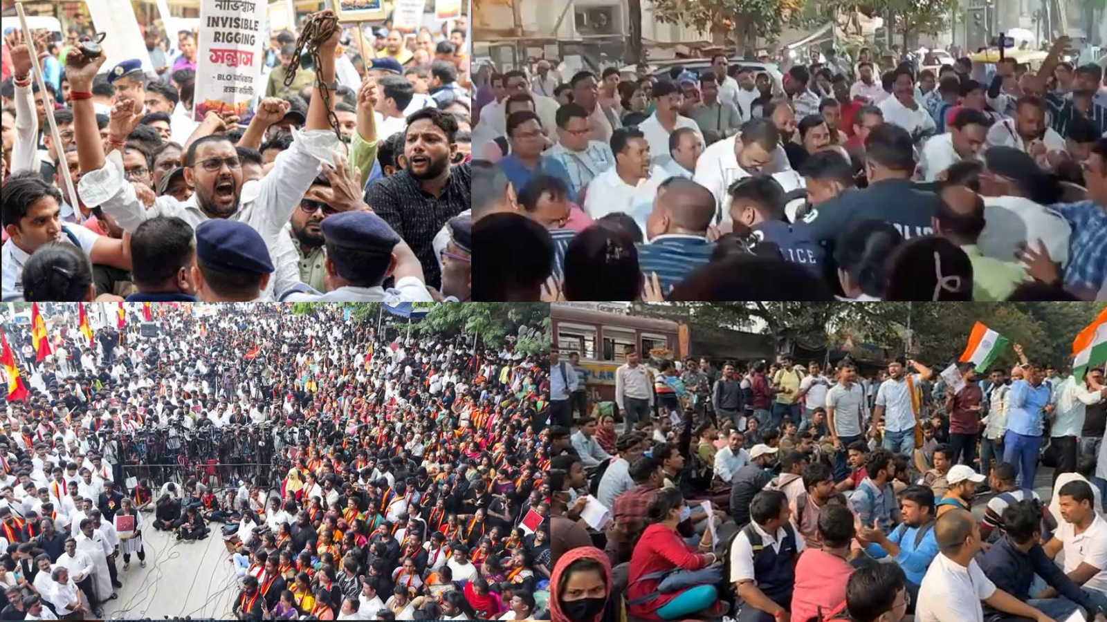 बंगाल के बीएलओ ने एसआईआर की समय सीमा बढ़ाए जाने की मांग को लेकर विरोध प्रदर्शन किया