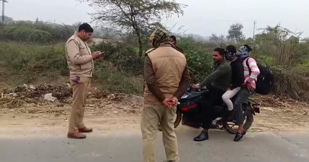 बिना हेलमेट बाइक सवारों पर सख्ती, पुलिस ने चलाया चैकिंग अभियान