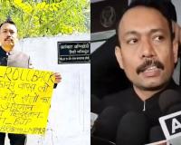 इस्तीफा देने वाले बरेली के नगर मजिस्ट्रेट अलंकार अग्निहोत्री ने कलेक्ट्रेट में धरना दिया