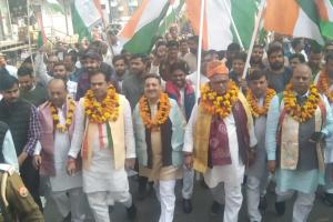 सरदार पटेल की 150वीं जयंती पर सिरसागंज में निकाली गई विशाल जन एकता पदयात्रा 