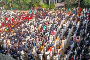 2200 विद्यार्थियों ने किया एक साथ संविधान की प्रस्तावना का पाठ 