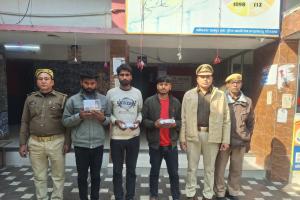 हाईवे पर ट्रक चालक से लूट करने वाले तीन शातिर गिरफ्तार, एक आरोपी फरार