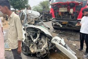 राजस्थान: ट्रक से टक्कर के बाद कार में सवार एक ही परिवार की छह महिलाओं की मौत