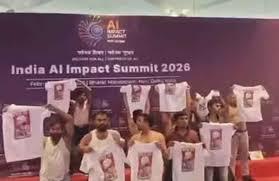 एआई सम्मेलन स्थल पर कांग्रेस का प्रदर्शन देशद्रोह के समान : भाजपा